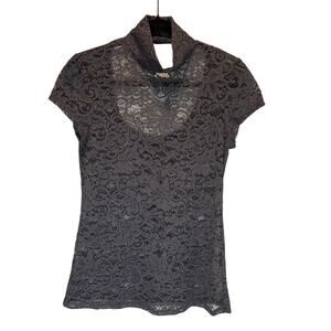 Express NWT Vintage Y2K Floral Lace Short Sleeve Top - size Medium